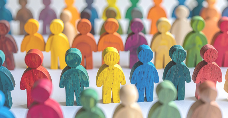 multicolored wood figures